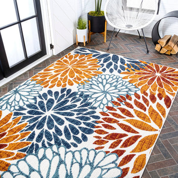 Crisantemo Floral High-low Indoor/outdoor Area Rug